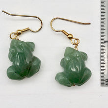Load image into Gallery viewer, Aventurine Frog 14k Gold Filled Earrings| Semi Precious Stone Jewelry | 1 1/2" |