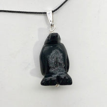 Load image into Gallery viewer, Tuxedo Obsidian Penguin Sterling Silver Pendant, Black and White 509273OB - PremiumBead Alternate Image 5