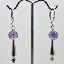 Load image into Gallery viewer, Semi-Precious Royal Natural Faceted 8mm Amethyst Sterling Silver Drop Earrings - PremiumBead Alternate Image 7