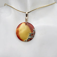 Load image into Gallery viewer, Limbcast Round 14K Gold Filled Pendant | 1.5" Long | Green Orange |