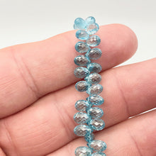 Load image into Gallery viewer, Blue Zircon Rare Natural Faceted Briolette Beads | 6x4 mm | 2 Beads |