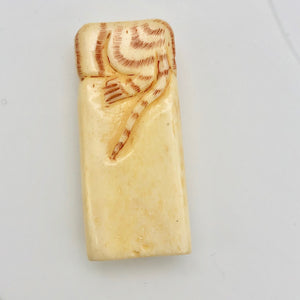 Play Carved Bone Tile Cat Kitty with Mouse Bead 10757 - PremiumBead Alternate Image 5
