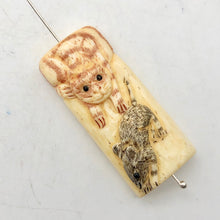 Load image into Gallery viewer, Play Carved Bone Tile Cat Kitty with Mouse Bead 10757 - PremiumBead Alternate Image 7
