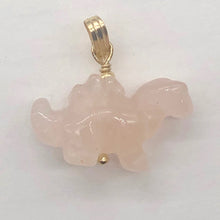 Load image into Gallery viewer, Rose Quartz Stegosaurus Dinosaur Pendant Necklace|Semi Precious Stone Jewelry