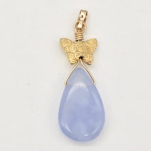 Load image into Gallery viewer, Blue Chalcedony Designer 14K Gold Filled Pendant | 22x12x6mm | 1 5/8" Long |