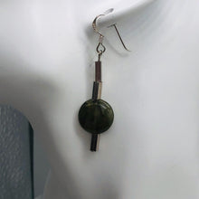 Load image into Gallery viewer, Unique Labradorite Disc and Sterling Silver Earrings 300015