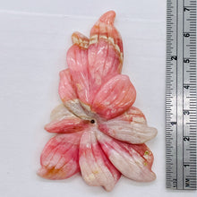Load image into Gallery viewer, Peruvian Opal Flower Pendant | 65x45x7mm | Pink White | 1 Bead