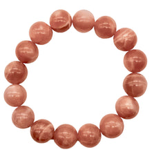 Load image into Gallery viewer, Succulent!! 13mm Peach Moonstone 15 Bead Bracelet
