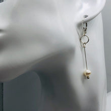 Load image into Gallery viewer, AAA Natural White 6.5-6mm Pearl & Silver Earrings 304499