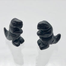 Load image into Gallery viewer, T-Rex Dinosaur 2 Carved Hematite Tyrannosaurus Rex Beads | 21x18x8mm | Graphite - PremiumBead Primary Image 1