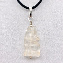 Load image into Gallery viewer, New Moon! Clear Quartz Wolf 925 Sterling Silver Pendant - PremiumBead Alternate Image 8