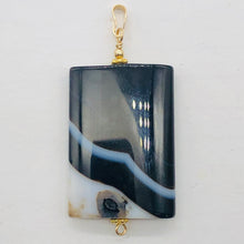 Load image into Gallery viewer, Semi Precious Stone Jewelry Sardonyx Agate Pendant Necklace 14Kgf | 1 3/4" Long|