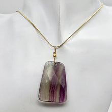 Load image into Gallery viewer, Striped Lavender Fluorite 14K Gold Filled Trapezoid Pendant | 2 Inch Long |