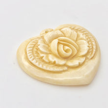 Load image into Gallery viewer, Elegant Carved Waterbuffalo Bone Rose Heart Bead 9646B - PremiumBead Alternate Image 3