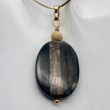 Load image into Gallery viewer, Hypersthene 14k Pendant |1 3/4 inch long | Silver-black | Oval | 14k Pendant