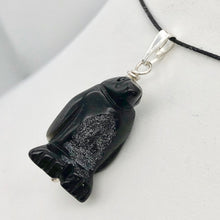 Load image into Gallery viewer, Tuxedo Obsidian Penguin Sterling Silver Pendant, Black and White 509273OB - PremiumBead Alternate Image 3