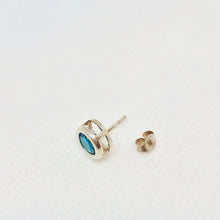 Load image into Gallery viewer, December 7mm Blue Zircon & Sterling Silver Earrings 9780Lb - PremiumBead Alternate Image 3