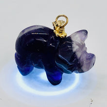 Load image into Gallery viewer, Amethyst Pig Pendant Necklace | Semi Precious Stone Jewelry | 14k Pendant