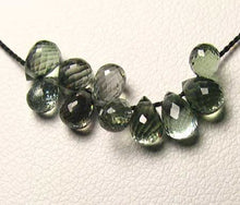 Load image into Gallery viewer, 1 Natural Moss Green Sapphire Briolette Bead (6x4.5mm to 8x7mm)9667Al - PremiumBead Primary Image 1