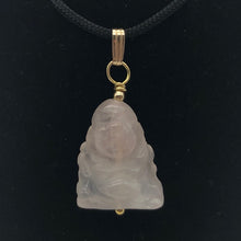 Load image into Gallery viewer, Namaste Hand Carved Rose Quartz Buddha and 14k Gold Filled Pendant, 1.5" Long - PremiumBead Alternate Image 2