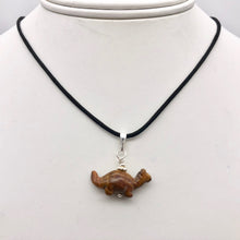 Load image into Gallery viewer, Tigereye Diplodocus Dinosaur with Sterling Silver Pendant 509259TES | 25x11.5x7.5mm (Diplodocus), 5.5mm (Bail Opening), 7/8" (Long) | Golden - PremiumBead Alternate Image 7