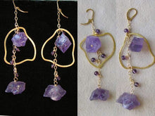 Load image into Gallery viewer, Designed in The USA Natural Amethyst 14Kgf Earrings 309021 - PremiumBead Alternate Image 2