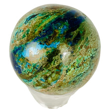 Load image into Gallery viewer, Azurite Malachite Chrysoprase Scry Round Sphere | 45mm | Green/Blue/Brown | 1 |