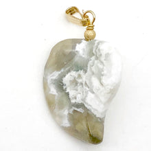 Load image into Gallery viewer, Ocean Jasper Carved Autumn Leaf Bead 14K Gold Filled Pendant | 1 3/4" Long |