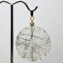 Load image into Gallery viewer, Tourmalated Quartz Beautiful Round 14K Gold Filled Pendant | 30mm | Disc |