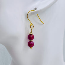 Load image into Gallery viewer, Sapphire 14K Rose Gold Filled Drop Earrings | 1 1/2" Long | Purple | 1 Pair |