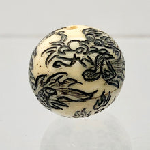 Load image into Gallery viewer, Fierce Dragon Scrimshawed Waterbuffalo Bone 14mm Bead 4120 - PremiumBead Primary Image 1