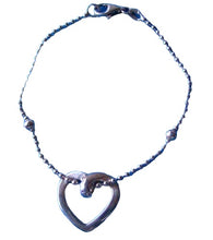 Load image into Gallery viewer, Love! Floating Heart Sterling Silver 7" Bracelet (5 Grams) 10064A