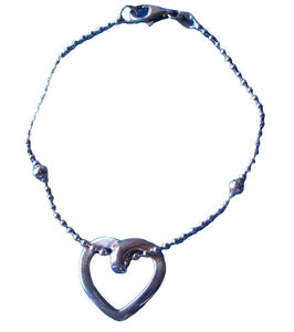Love! Floating Heart Sterling Silver 7" Bracelet (5 Grams) 10064A