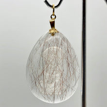 Load image into Gallery viewer, Reverse Carved Quan Yin Goddess Rutilated Quartz 14Kgf Pendant | 40x29x8mm | - PremiumBead Alternate Image 4