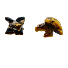 Load image into Gallery viewer, 2 Soaring Carved Tigereye Eagle Beads | 18x18x7mm | Golden Brown