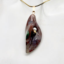 Load image into Gallery viewer, Fancy Jasper Calla Lily 14K Gold Filled Flower Pendant | 2" Long | Red Green |