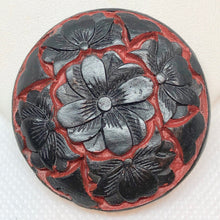 Load image into Gallery viewer, Carved Black Over Red Cinnabar Disc Bead 45mm 7042B | 45x12.5mm | Black/Red - PremiumBead Alternate Image 4