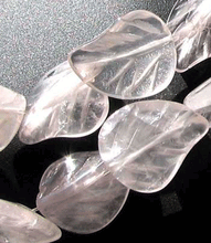 Load image into Gallery viewer, Gentle 3 Hand Carved Pale Rose Quartz 19x17x6mm Leaf Beads 9319RQ - PremiumBead Alternate Image 10