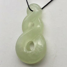 Load image into Gallery viewer, Carved Translucent Serpentine Infinity Pendant with Simple Black Cord 10821H - PremiumBead Alternate Image 2