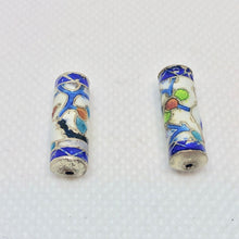 Load image into Gallery viewer, 2 Cloisonne 19mm Tube Beads - Enameled Swan 10712 - PremiumBead Alternate Image 2
