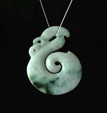 Load image into Gallery viewer, Carved Flowering Jade 'Dawn Treader' 51x38mm Bead Pendant 7739A - PremiumBead Alternate Image 2