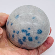 Load image into Gallery viewer, K2 Stone Meditation Scrying Sphere | 3" | White Blue | 1 Display Sphere |