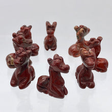 Load image into Gallery viewer, Graceful 2 Carved Brecciated Jasper Giraffe Beads | 21x17x9.5mm | Red - PremiumBead Alternate Image 9