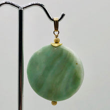 Load image into Gallery viewer, Hemimorphite14K Gold Filled Disc Dangle Pendant | 1 3/4" Long | Aqua/Green |