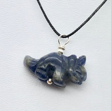 Load image into Gallery viewer, Sodalite Triceratops Dinosaur with Sterling Silver Pendant 509303SDS | 22x12x7.5mm (Triceratops), 5.5mm (Bail Opening), 7/8" (Long) | Blue - PremiumBead Alternate Image 9