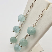 Load image into Gallery viewer, Natural Untreated Blue/Green Aquamarine & Silver Earrings 305213A - PremiumBead Alternate Image 2