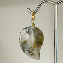 Load image into Gallery viewer, Ocean Jasper Carved Autumn Leaf Bead 14K Gold Filled Pendant | 1 3/4" Long |