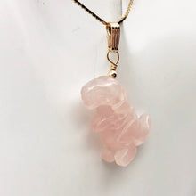 Load image into Gallery viewer, Rose Quartz Tyrannosaurus Rex Dinosaur Pendant Necklace|14k Gold Filled Jewelry - PremiumBead Alternate Image 6