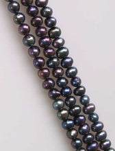 Load image into Gallery viewer, Near Round Blue Peacock 6-5mm FW Pearl Strand 109941 - PremiumBead Alternate Image 2