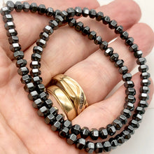 Load image into Gallery viewer, Metallic Hematite 4x4x4mm Faceted 18 Sided Mirror Bead 16 inch Strand| 97 Beads|